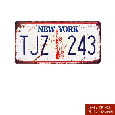 США винтажный металлический оловянный знак американский автомобиль номерной знак табличка Плакат Бар Клуб кафе настенный плакат настенный гараж домашний декор - Цвет: 1028