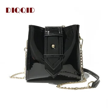 

DIQQID Fashion Chain Handbag Women Patent Leather Shoulder Bucket Bag Large Capacity Messenger Bags Handbags Women Famous Brands