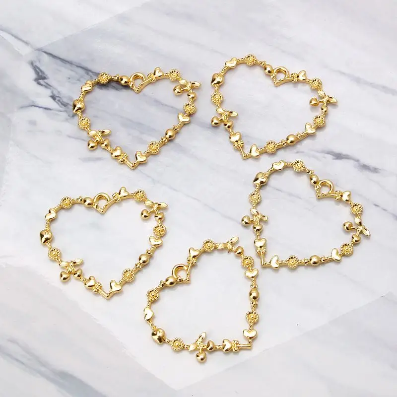 

5Pcs Sweet Heart Blank Resin Frames Pendant Open Bezel Setting Jewelry Making
