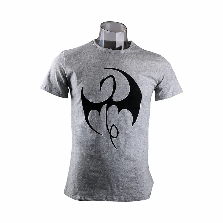 Mens Casual 2017 TV series Iron Fist Daniel Rand Superhero Cosplay Logo O-Neck Print Cotton Short Sleeve T-Shirt Tee Shirts (2)
