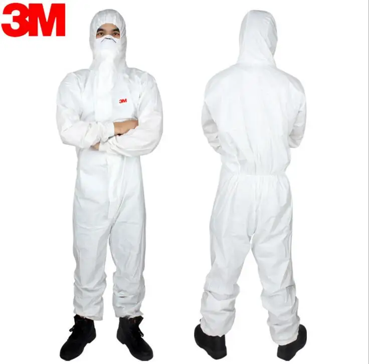 

3M4545 white hooded dust paint chemical protective clothing breathable splash anti-static protective clothing