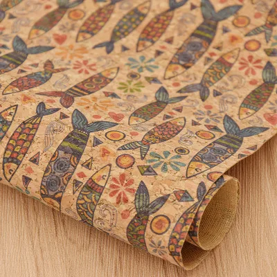 Retro Patchwork A4 Printed Soft Cork Fabric For DIY Garment Bag Needlework Handmade Craft DIY Supplies - Color: 04