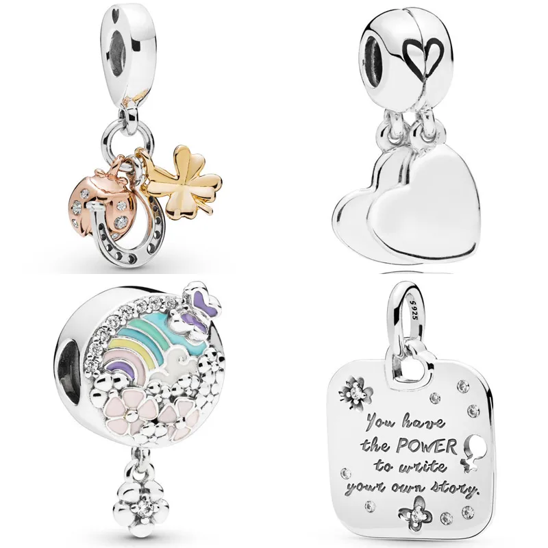 

Horseshoe Clover & Ladybird Mother And Son Love Pendant Charm Fit Pandora Bracelet 925 Sterling Silver Bead Charm Diy Jewelry