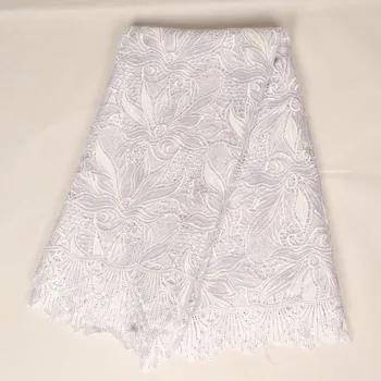 

White african guipure lace water soluble chemical lace fabric!high quality african cord lace free shipping ! S21-1