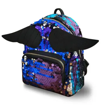 

2019 Newest Hot Womens Girls Glitter Sequin 3D Wings Mini Backpack Handbag Rucksack Shoulder Travel Girls School Bag