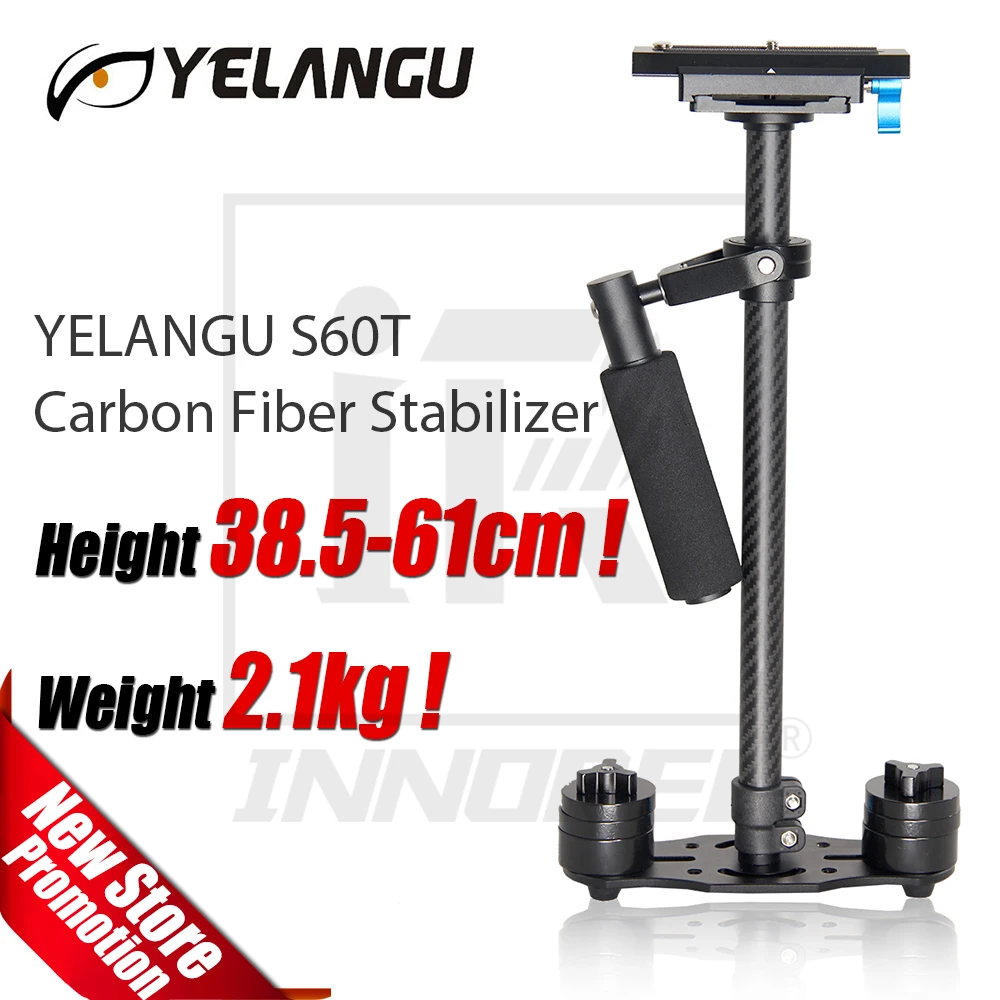 

YELANGU Carbon Fiber S60T Professional Portable Mini Handheld Camera Stabilizer DSLR Camcorder Video Steadicam Better than S60
