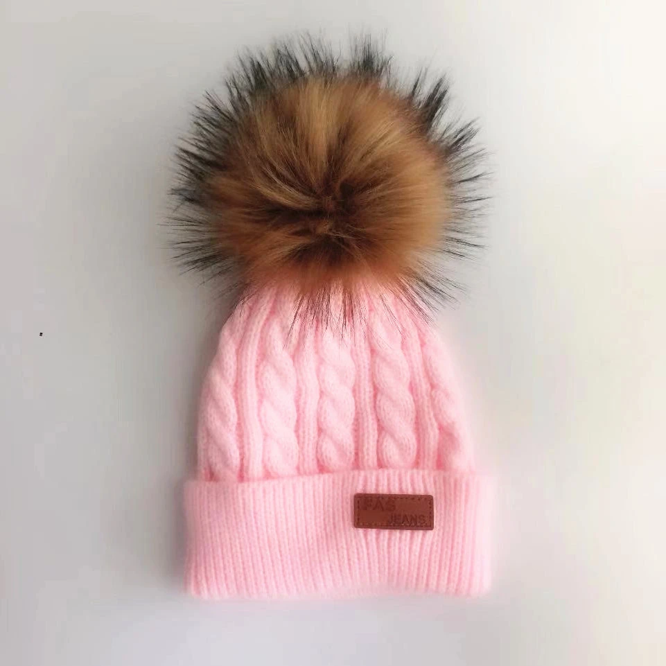 Bonnet A Pompon Pour Bebe Tricote Mignon Decontracte Couleur Unie Pour Fille Et Garcon Hiver Aliexpress