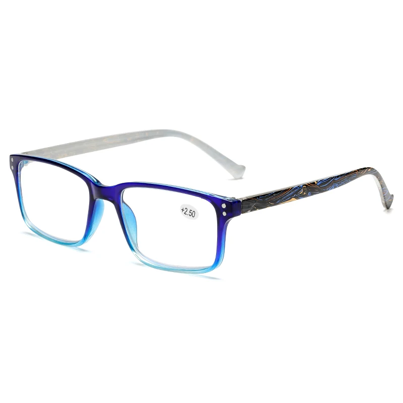 Очки для дальнозоркости, очки для чтения для мужчин и женщин, линзы из смолы, очки для дальнозоркости, очки для чтения 1,5+ 2,0+ 2,5+ 3,0+ 3,5+ 4,0 - Цвет оправы: blue frame