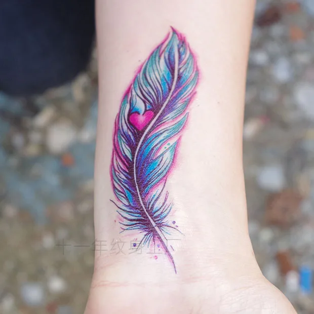 Buy Waterproof Temporary Tattoos Stickers Sexy Women Tatoo Feather Tattoo 