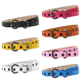 

Kids Hollow Eyelets Belt Child Waistband Classic Boys Girls Color Leisure Waist Strap Children PU leather Belts