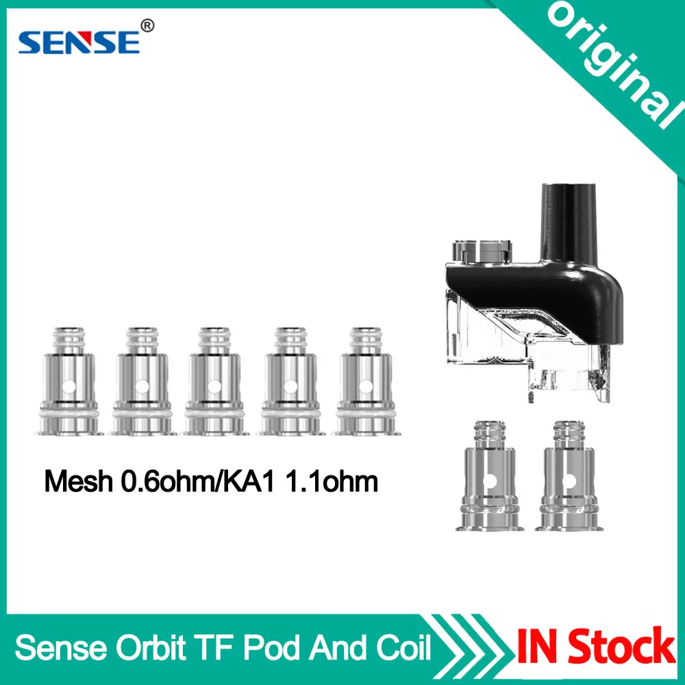 

Original Sense Orbit TF Pod Cartridge 3ml Capacity 0.6ohm mesh Coil 1.1ohm Ka1 Repalcement Coil For Sense Orbit TF Pod Vape Kit