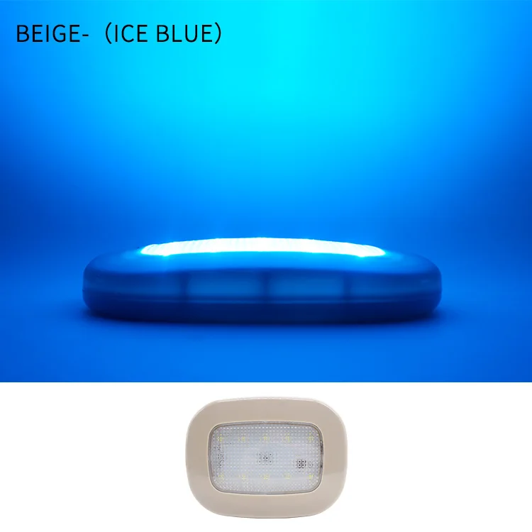 Автомобильный светильник для чтения с usb зарядкой, автомобильный магнит на крышу, автоматический Дневной светильник, багажник, дневное время, интерьерный квадратный купол, автомобильный потолочный светильник - Испускаемый цвет: Blue x Beige Case