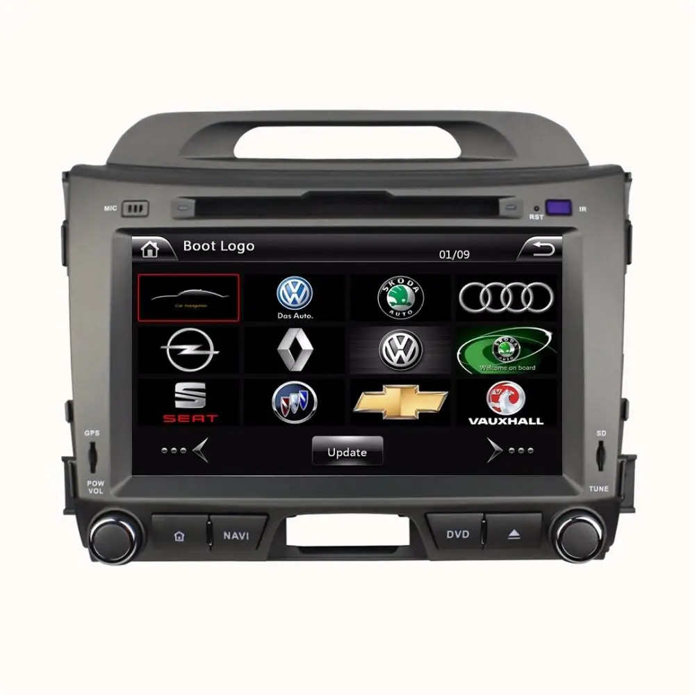 Sale 8" Car DVD player with GPS(opt),audio Radio stereo,USB/SD,BT/TV,car multimedia for KIA sportage R 2010 2011 2012 2013 2014 2015 9