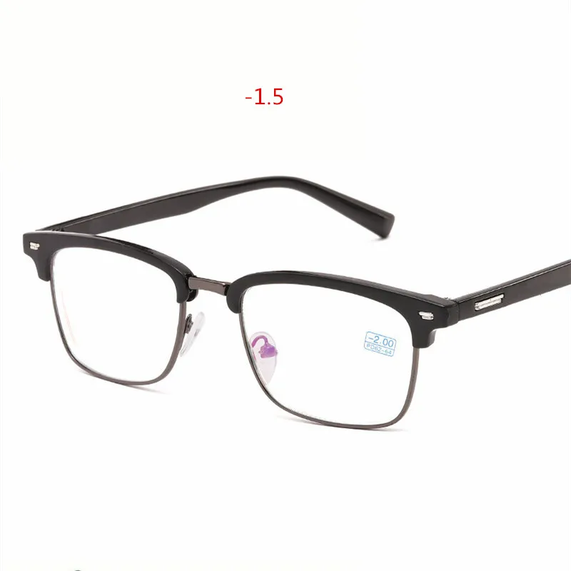 Мужские очки для близорукости, женские очки для близорукости, очки для чтения, винтажные очки-1,0-1,5-2,0-2,5-3,0-3,5-4,0 - Цвет оправы: -1.5