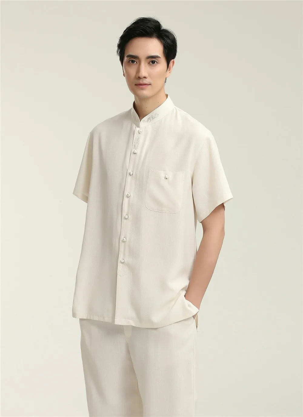 Шанхай история Льняная мужская рубашка Китайская традиционная мужская одежда костюм Тан Китайская одежда для мужчин Топ кунг-фу