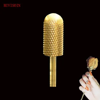 

1pcs HIVISOIN Carbide Nail Drill Bit - Large Rounded Top Bit - F (60040060) Gold
