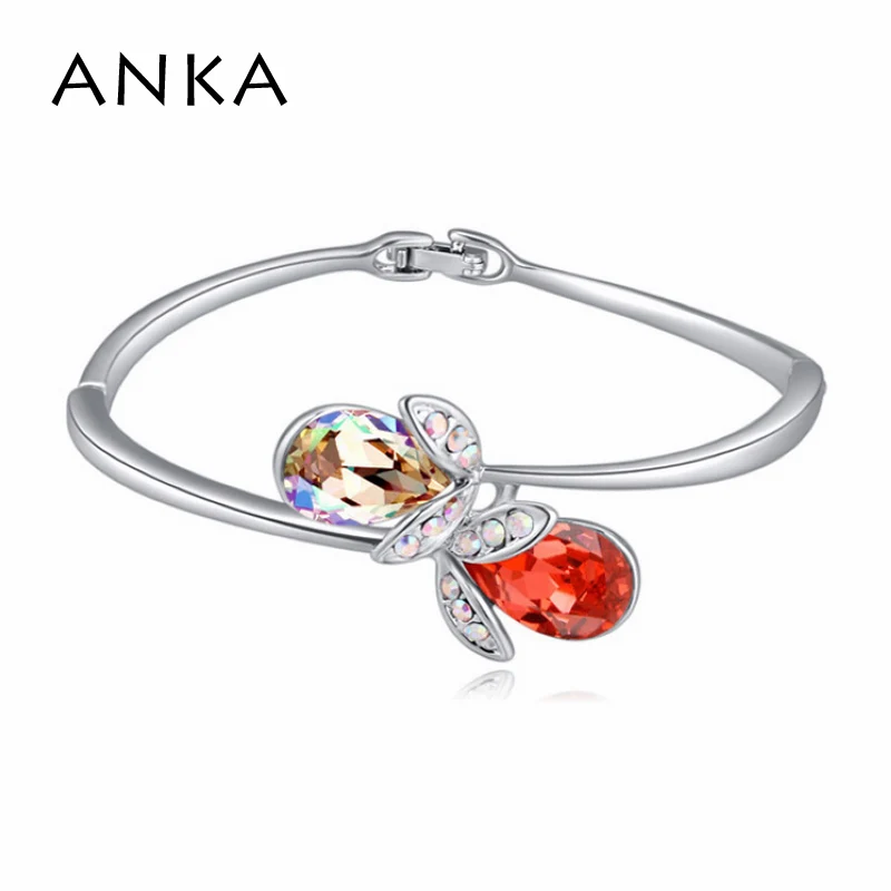 

ANKA fashion new rose flower bracelet bangle gift for women girl luxury jewelry accessories with crystals from Austria #115110