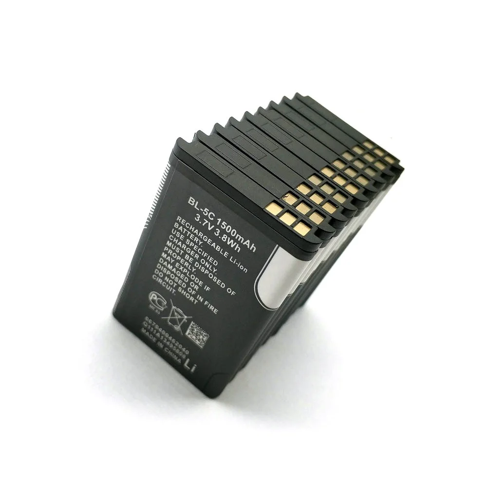 10 шт./лот BL-5C 1500 мА/ч, Батарея для Nokia C2-06 C2-00 X2-01 6600 6230 5130 2310 2730 3100 6030 3120 3650 6263 7600 6820 6680