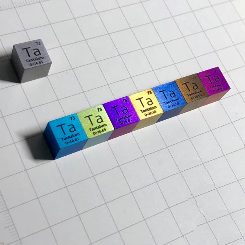 

99.95% Rainbow Metal Tantalum Cube Carved Element Periodic Table Pure Ta Cube for Gifts, Hobbies ,Crafts Display,Collection