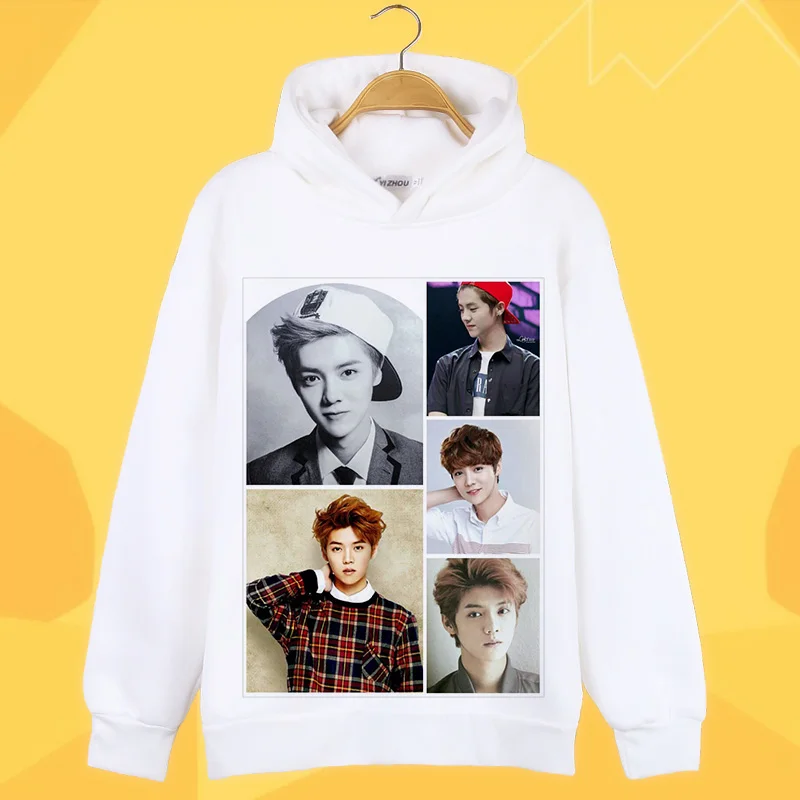 EXO Kpop корейские уличные толстовки с героями мультфильмов женские/мужские модные