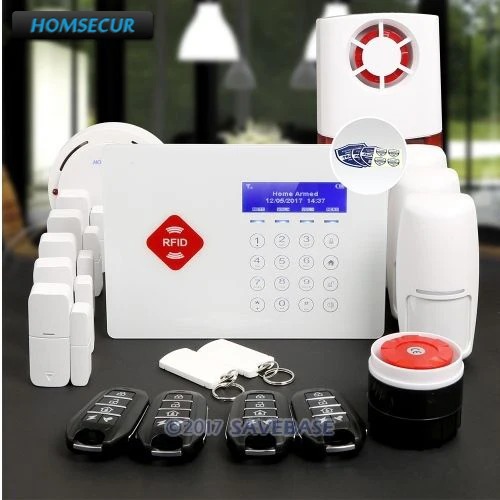 

HOMSECUR App Controlled Wireless GSM LCD Home Security Alarm System with Red Flash Siren