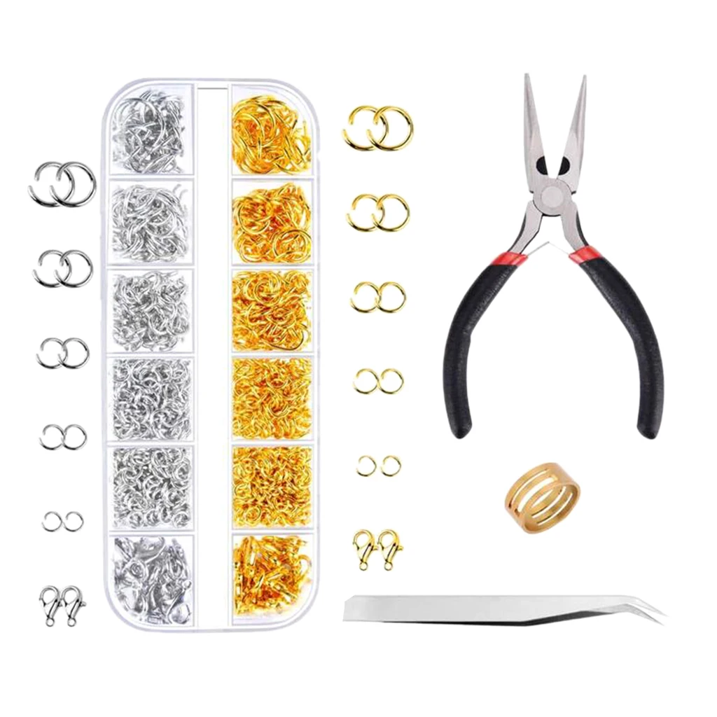 

1 Box Mixed Jewelry Findings Making Set Jump Ring Lobster Clasp Clip Pendants Kit