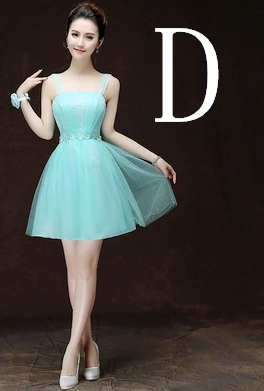 Женское торжественное кружевное бальное платье без бретелек, корсетное платье, длина до колена, светло-голубое платье для подростков Выпускной, короткие платья W3386 - Цвет: D