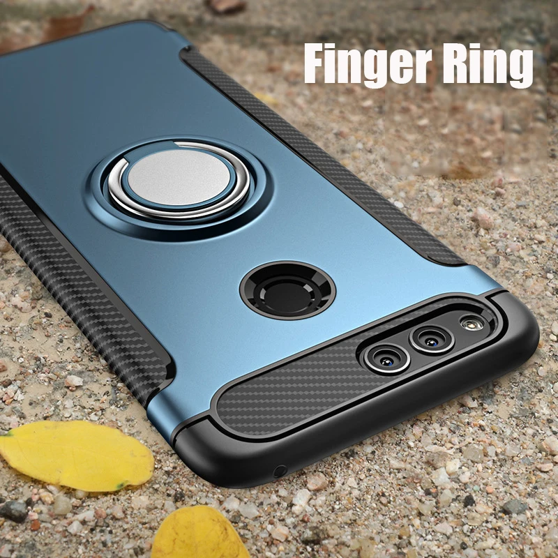 

Finger Ring 360 Full Protect Case For Huawei Honor 9 Lite Honor 9 Honor 7X Armor Hybrid Cover Case Honor 7X Magnetic Car Holder