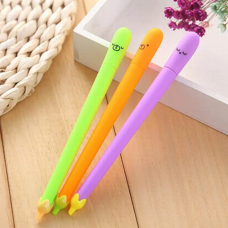 buy 100PC gel pen lovely cute eggplant Creative novelty gel pens office stationery