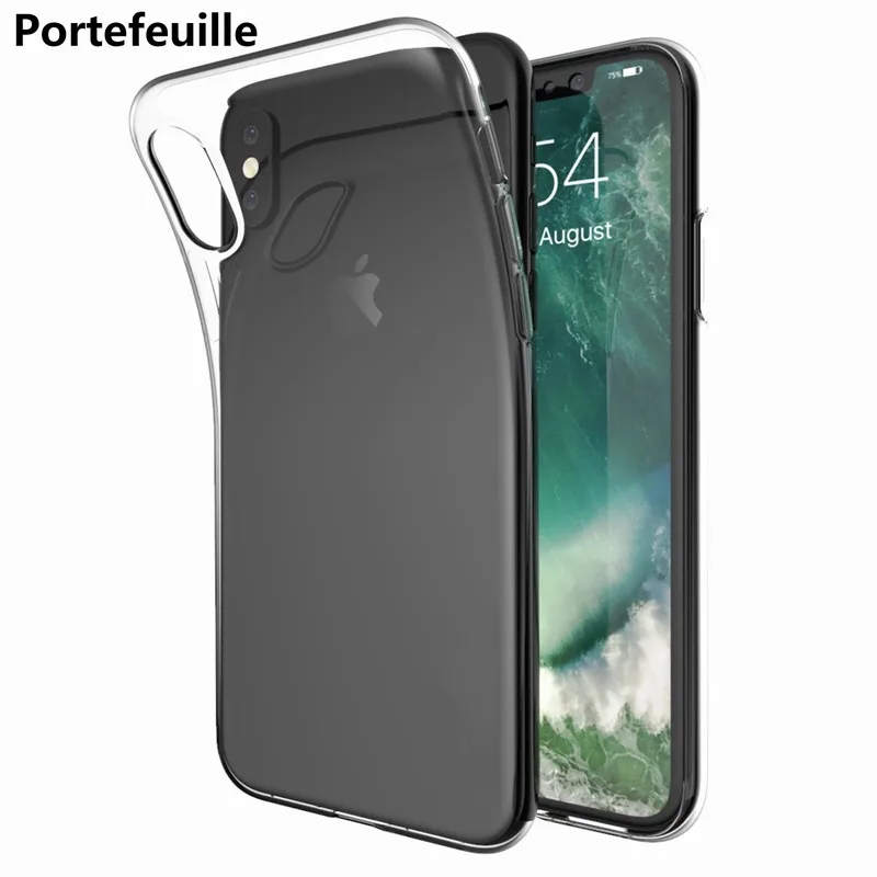 Portefeuille 10PCS For iPhone X Case TPU Rubber Silicone Case Cover For Apple iPhone 8 Plus 7 6 S 6S 5 5S SE 5C 4 4S Accessories (1)