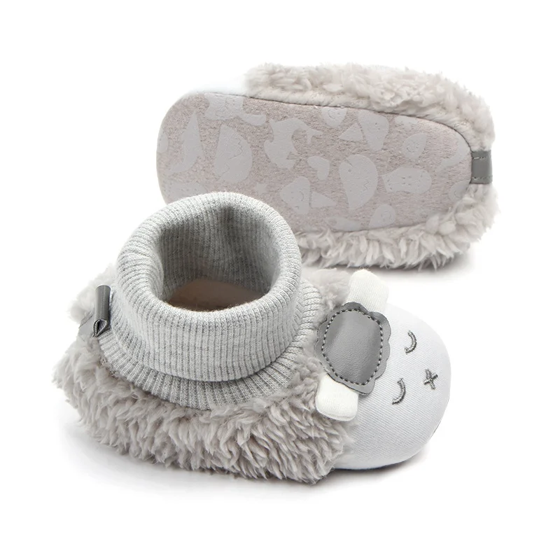 

Fashion Toddler Newborn Baby Crawling Shoes Boy Girl Lamb Slippers Prewalker Trainers Fur Winter Animal Ears First Walker