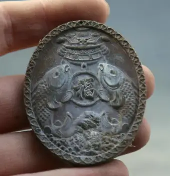 

2"Collect China Bronze Lovable Lovable Animal Goldfish Fu General Wealth Pendant