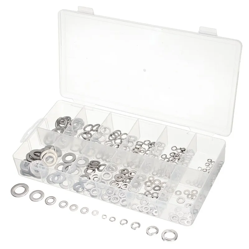 

MTGATHER 350 Pcs Stainless Steel Flat Spring Washers Assortment Set Metal Lock Washer Abrasion Resistance Best Price