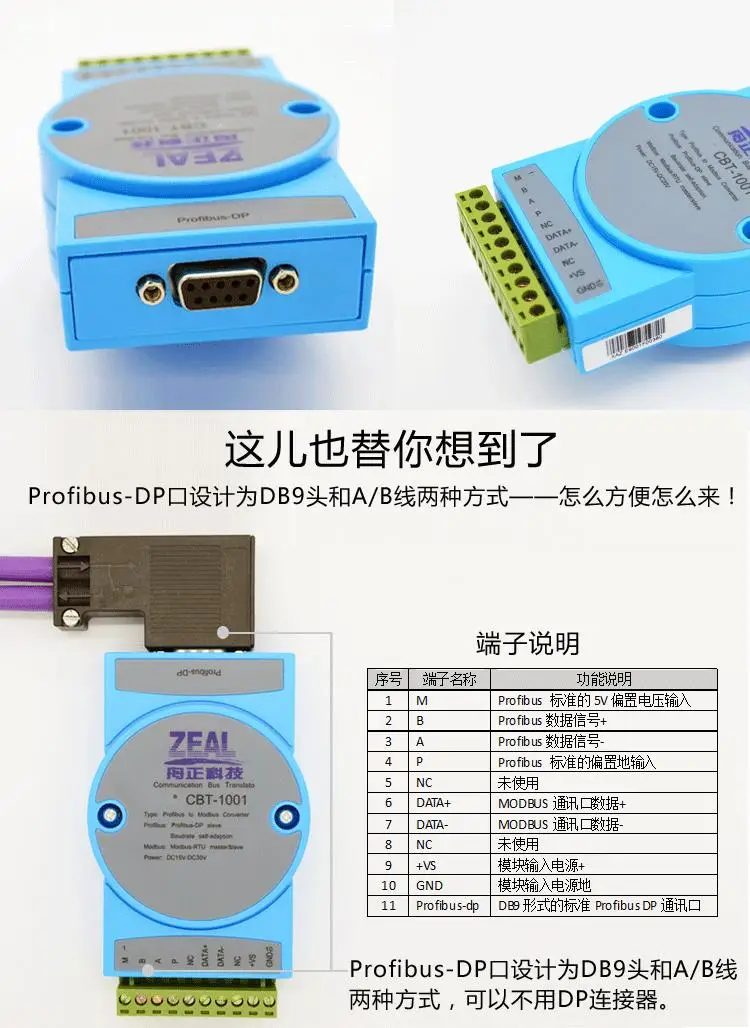 PROFIBUS, DP, MODBUS, RTU, RS485 преобразователь протокола, шлюз, модуль автобусного моста, CBT1001