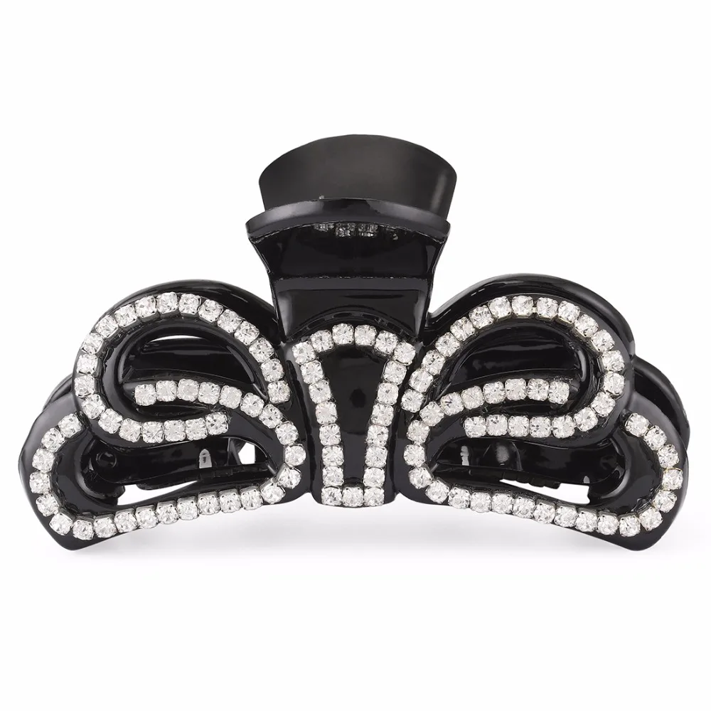 

Black Hair Bow Claw Hair Clips for Women Ladies Hairpin Vintage Hair Crab Large Bowknot Hair Accessories Mothers Gift HC373