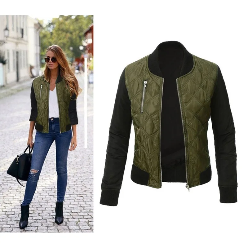 Goede TEMOFON Vrouwen Jas Jas Herfst Veste Femme Katoen Riverdale Jas Uitloper Mode Stand Kraag Casual Rits Jas ELD1217
