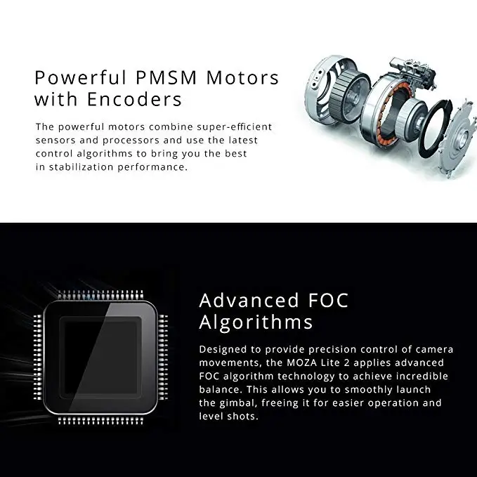 MOZA Lite 2 II Базовый комплект 3-осевой моторизованный ручной карданный Бесщеточный Стабилизатор Поддержка 5 кг Blackmagic sony A7S2 BMCC BMPCC DSLR