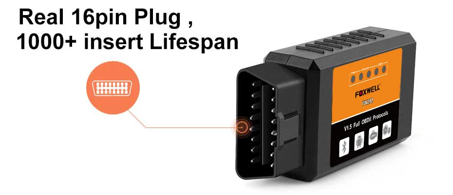 Foxwell elm327 OBD2 Bluetooth сканер Elm 327 в 1,5 OBDII адаптер считыватель кодов Авто диагностический сканер для автомобиля OBD 2 elm327 V1.5