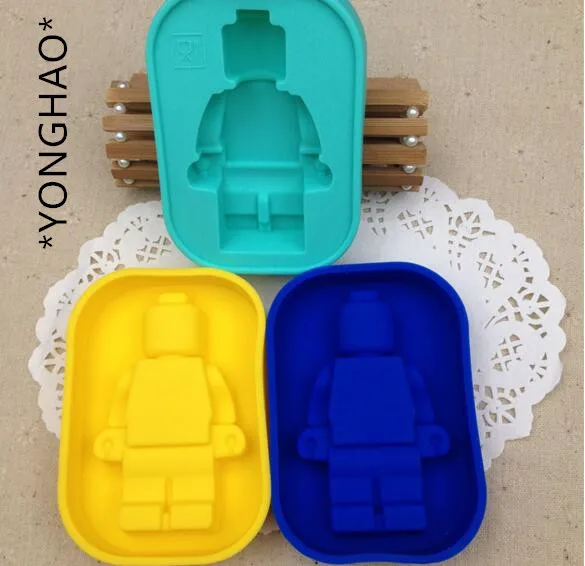 

YONGHAO Hot New Enduring Lego Mini Figure Robot Ice Cube Tray Mold Chocolate Jelly Jello Cake Silicone Mold Cake Tools
