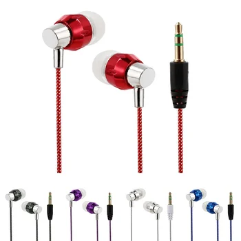 

3.5mm In-ear Woven Cloth Cord Earphone Stereo Bass Music Headset for Samsung Xiaomi Huawei MP3 Headphone hot