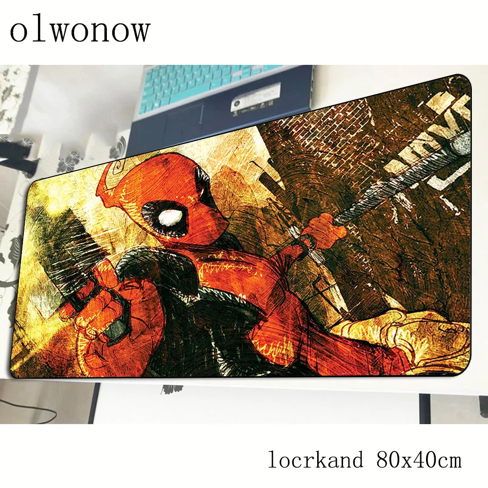 Коврик для мыши Deadpool 80x40 см, 3d коврики для мыши, лучший игровой коврик для мыши, геймер, массовый узор, модный коврик для мыши, s Клавиатура, ПК коврик