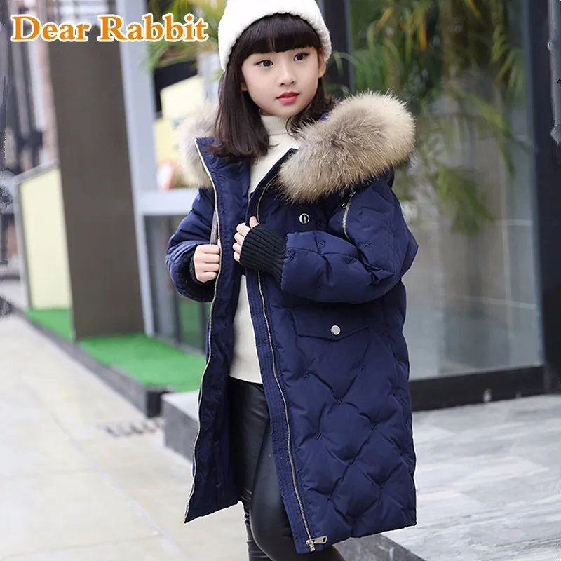 2018 warm kids down jacket for girl children's cold winter jackets boys coat Long Pattern Child girls Clothes parka -10-30degree