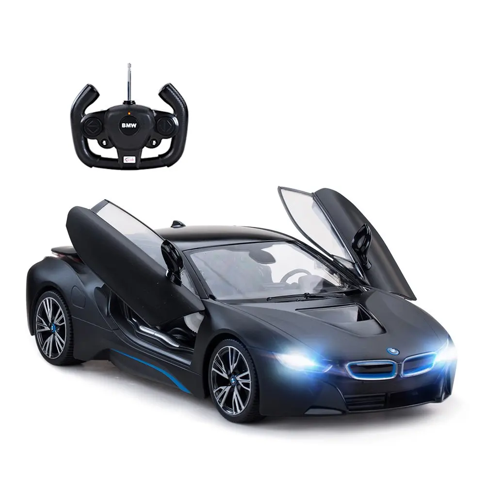 

i8 Remote Control Kids Car Toy Opening Doors -Working Lights Official Licensed Electric 1:14 RC Model, red/white/black/blue