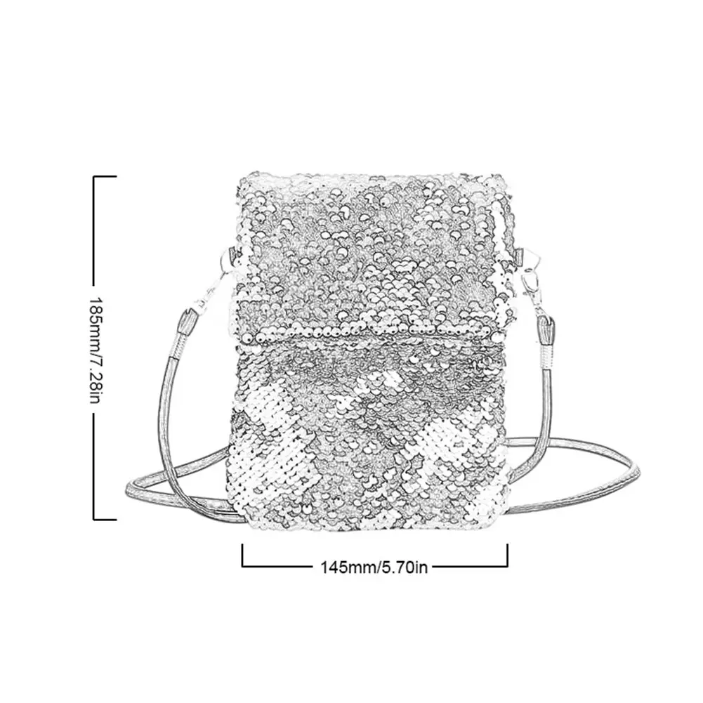 Девушки двухсторонние сумки с пайетками красочные мини квадратные плеча Сумка для хранения мобильного телефона для женщин Девушка Сумка Кошелек