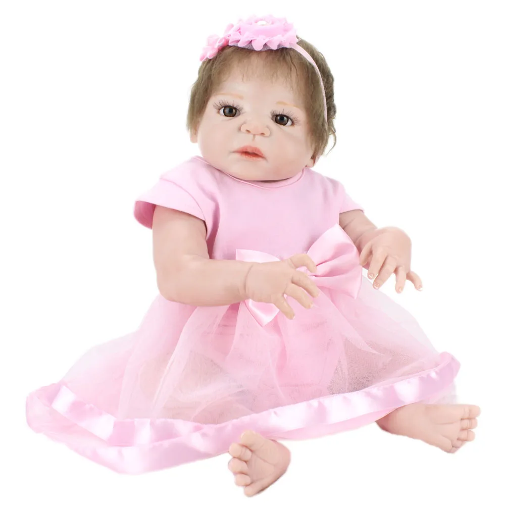 

NPKDOLL 22 inch 55cm Full Silicon Reborn Baby Dolls Handmade Alive Reborn Lifelike Sleeping Girl bebe Toys Gift