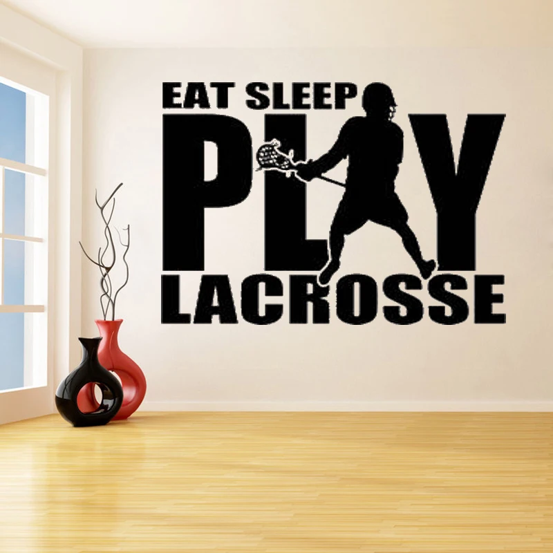 Play Lacrosse With Player Removable Wall Stickers For Kids Teen