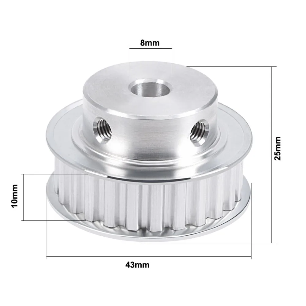 Uxcell горячий алюминиевый XL 8 мм зубчатый шкив ремня 20 T 25 T 16 зубчатый фланец синхронный колеса 10 мм ремень для фрезерного станка