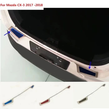 

Car external outside rear bumper panel trunk trim cover Stainless Steel plate pedal hood 1pcs For Mazda CX-3 CX3 2016 2017 2018