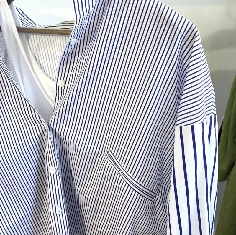 Shirts Women Long Sleeve Striped Casual Fashion High Quality Loose Womens Clothing Korean Style Simple All-match Elegant Summer