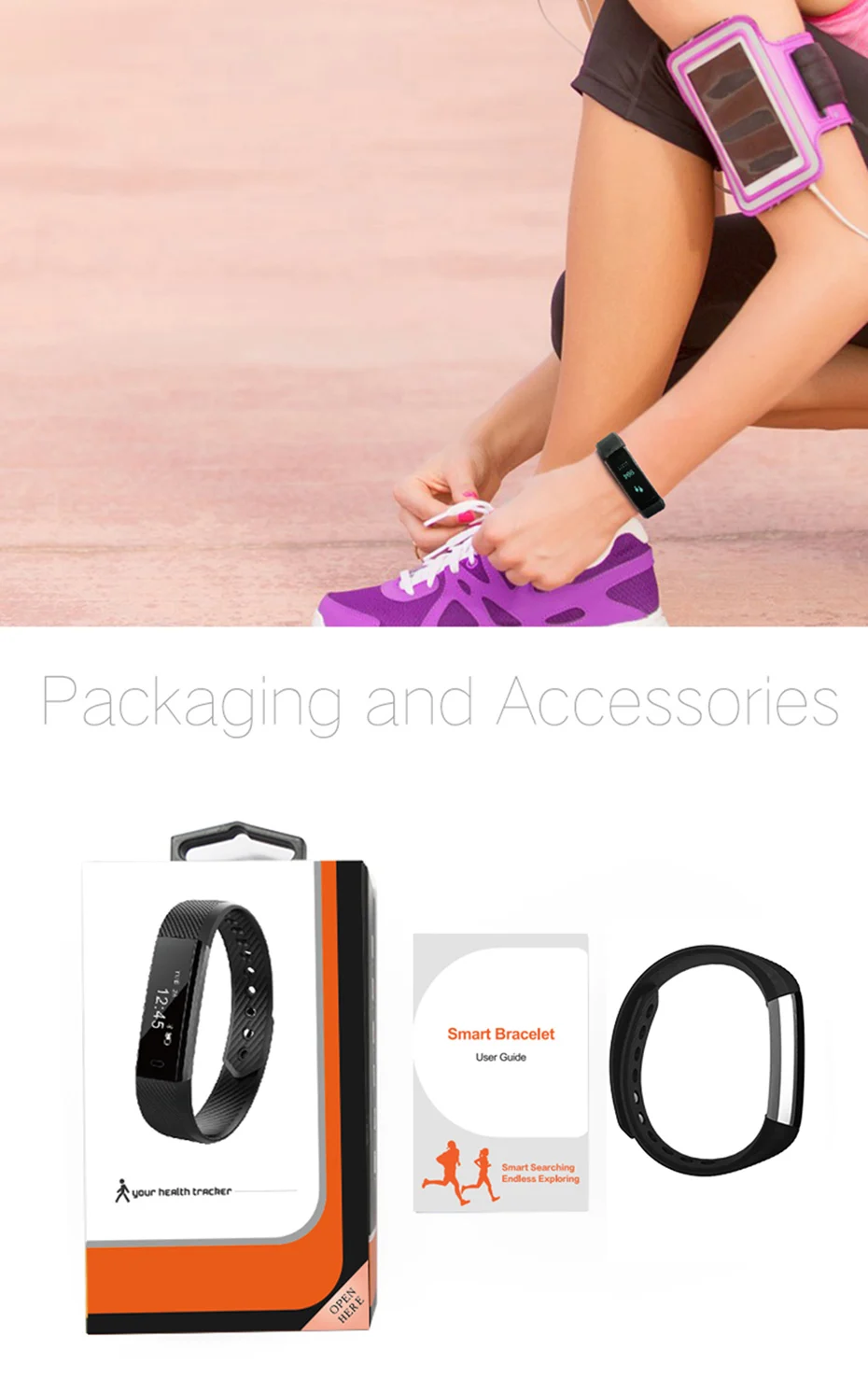 2017 HQ Smart Wristband IP Waterproof Sleep Monitoring Bluetooth Bracelet Pedometer Call SMS Alert Smartband Wrist Watch Unisex (5)